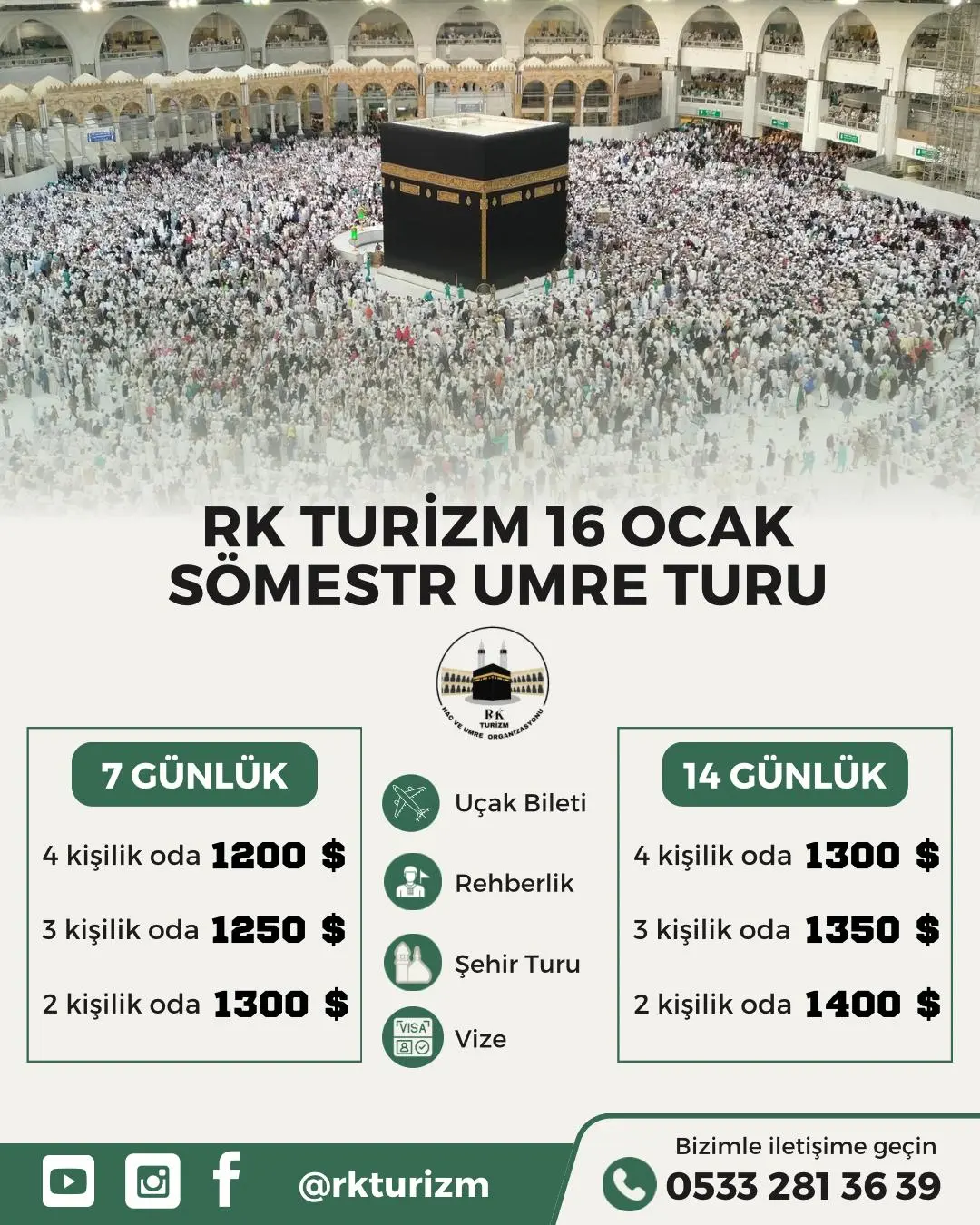 16 Ocak Sömestır Umre Fiyatları - Sömestır 2025 Umre Fiyatları