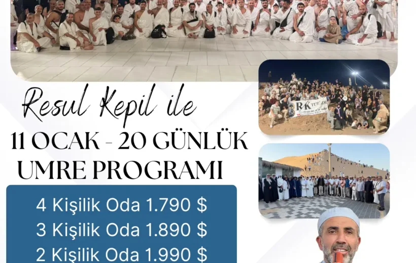 11 Ocak Umresi - Çift Kandil Umresi - 20 Günlük
