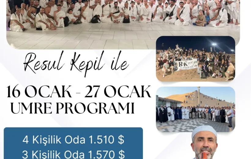 16 Ocak – 27 Ocak 11 Günlük Ocak Umre Programı