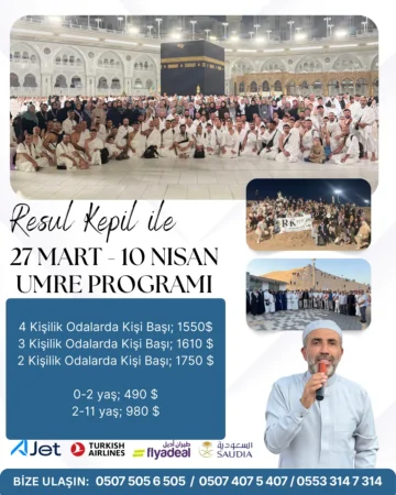 27 mart 2026 umre programı