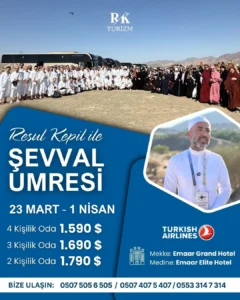 23 Mart 10 Günlük Şevval Umresi - 4 Yıldızlı Kabe'ye Yürüme Mesafeli