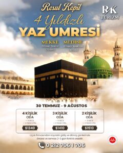 30 Temmuz Umresi | Kabe'ye Yürüme Mesafeli | 10 Günlük Umre Fiyatları