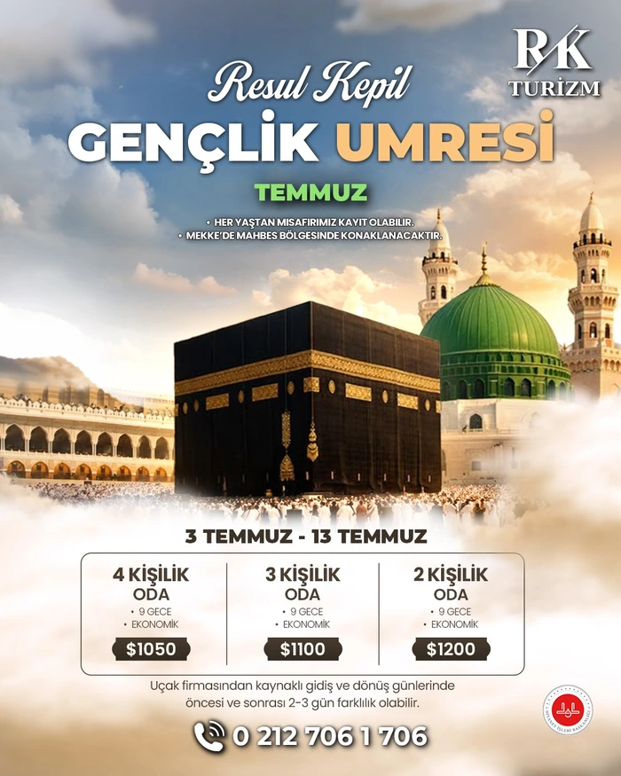 10 günlük umre turları, temmuz umre turları, umre fiyatları 2026