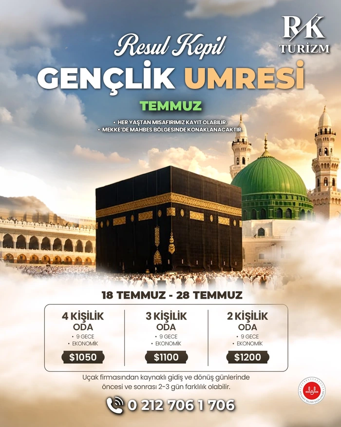 10 günlük umre turları, temmuz umre turları, umre fiyatları 2026