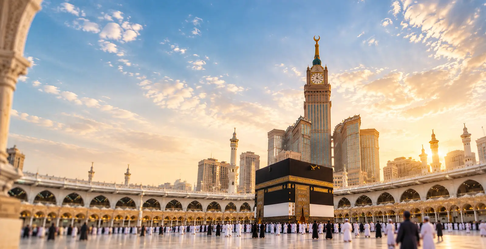 Gün batımında Kâbe ve Mescid-i Haram
